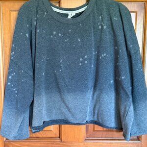 LIVE WELL Lounge Cropped Sweatshirt XL, Gray Ombre